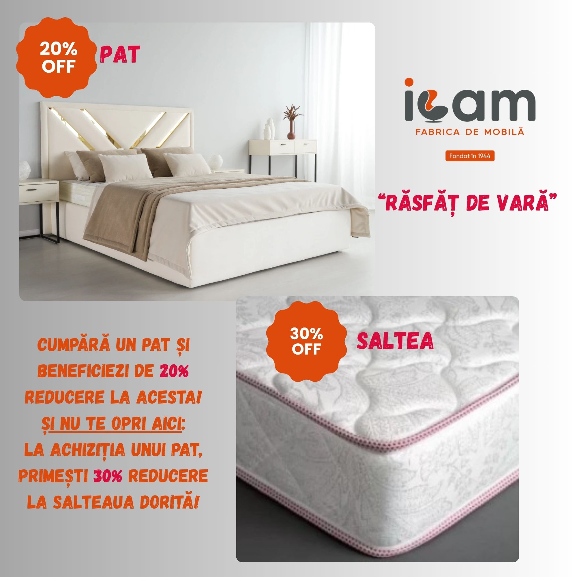 Pat + Saltea = Perechea perfecta Reduceri până la -30%