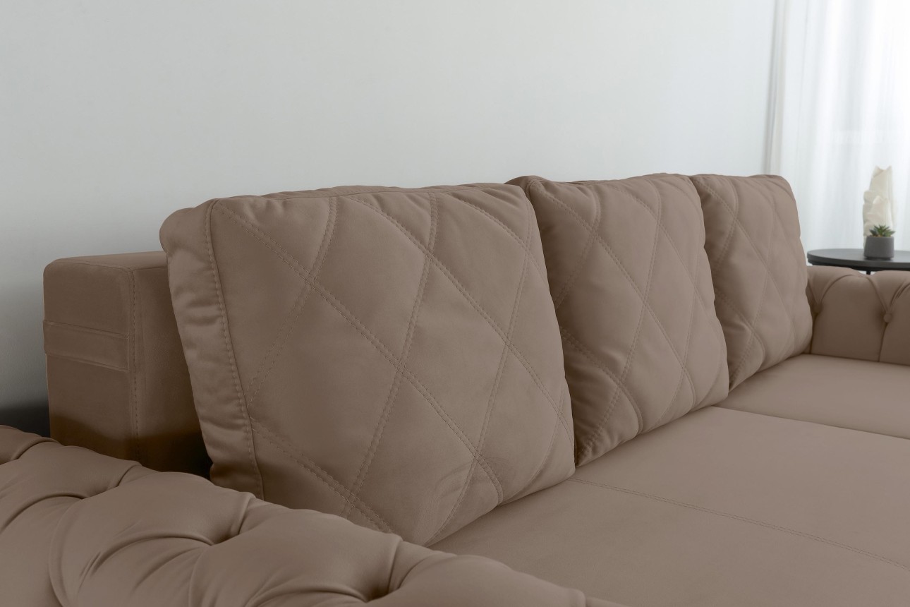 Colțar LUXURY 2, cu ladă de depozitare, 2500x1800x850 mm, suprafața dormit 2000x1600 mm.