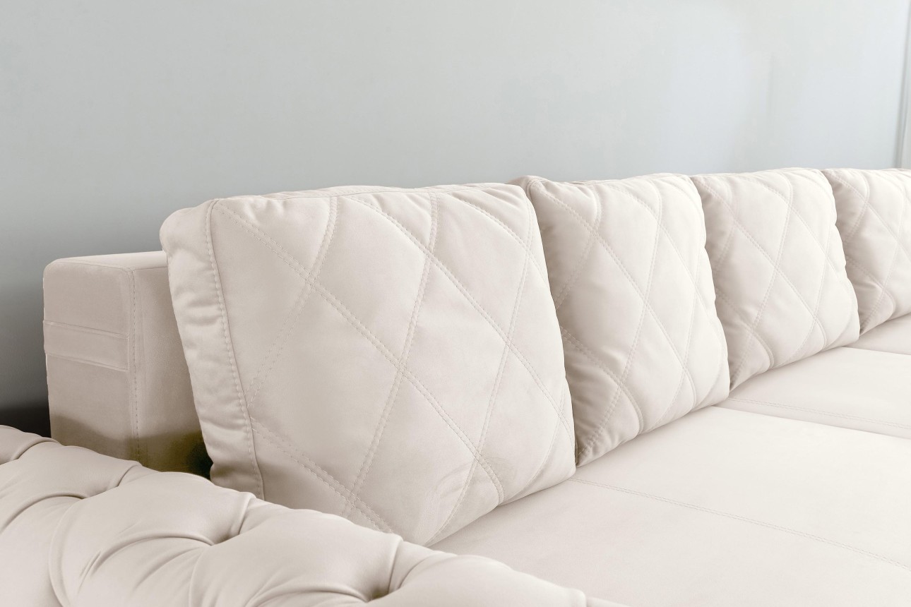 Colțar LUXURY 3, cu ladă de depozitare, 3150x1800x850 mm, suprafața dormit 2630x1600 mm.