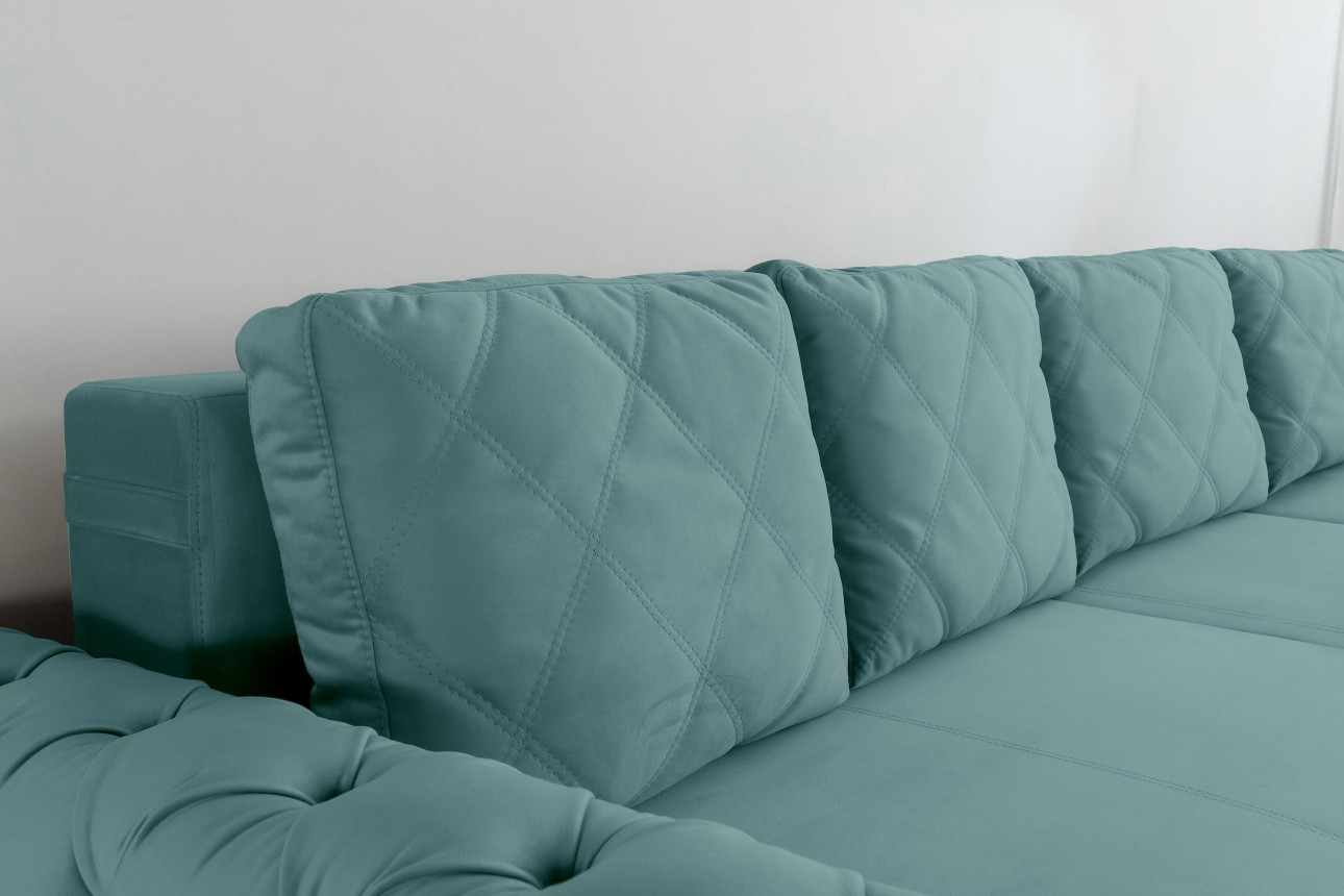Colțar LUXURY 3, cu ladă de depozitare, 3150x1800x850 mm, suprafața dormit 2630x1600 mm.