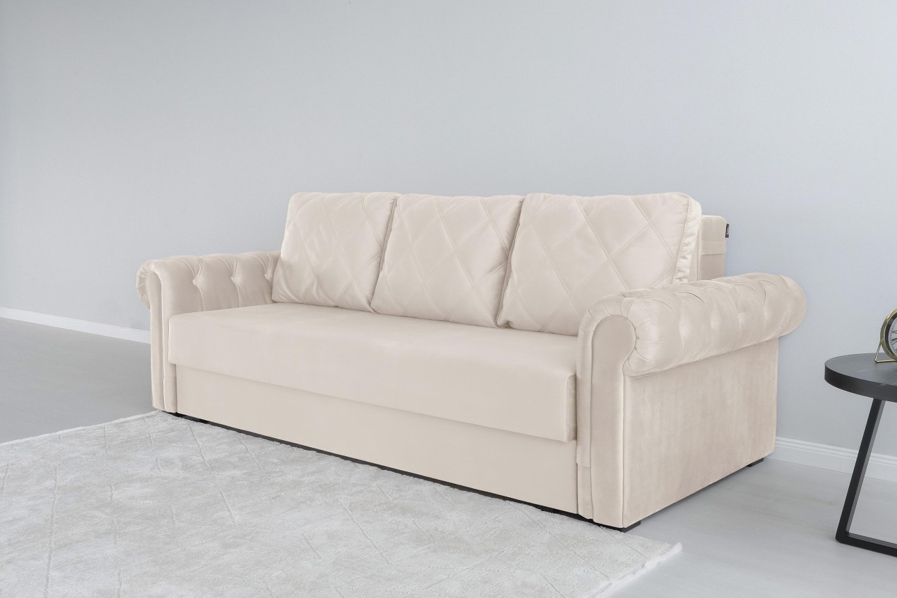 Canapea extensibilă LUXURY, cu ladă de depozitare, 2450x1060x850, suprafața dormit 1960x1600