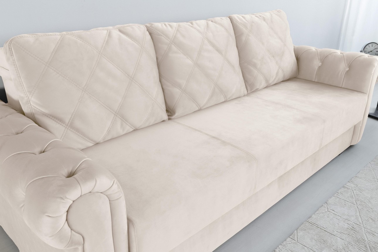 Canapea extensibilă LUXURY, cu ladă de depozitare, 2450x1060x850, suprafața dormit 1960x1600