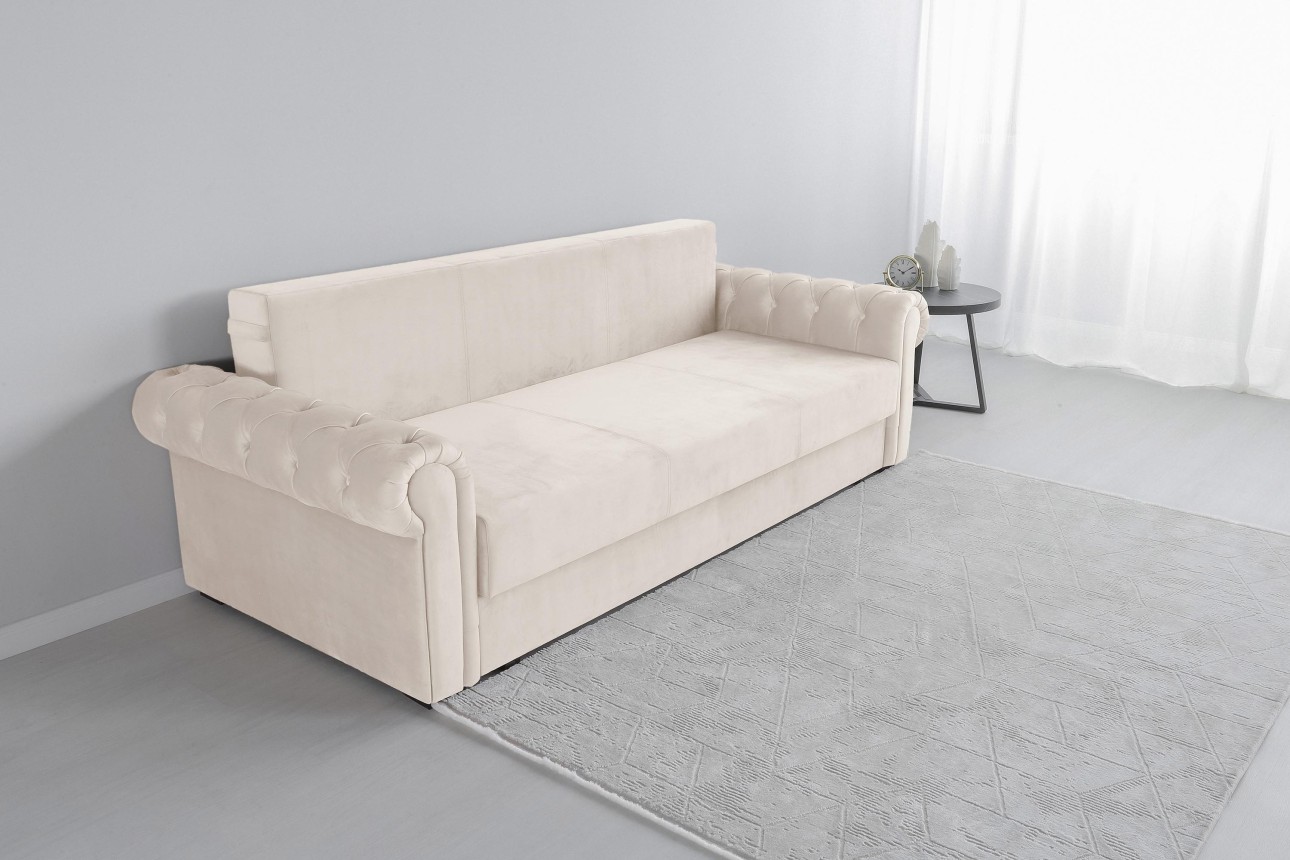 Canapea extensibilă LUXURY, cu ladă de depozitare, 2450x1060x850, suprafața dormit 1960x1600