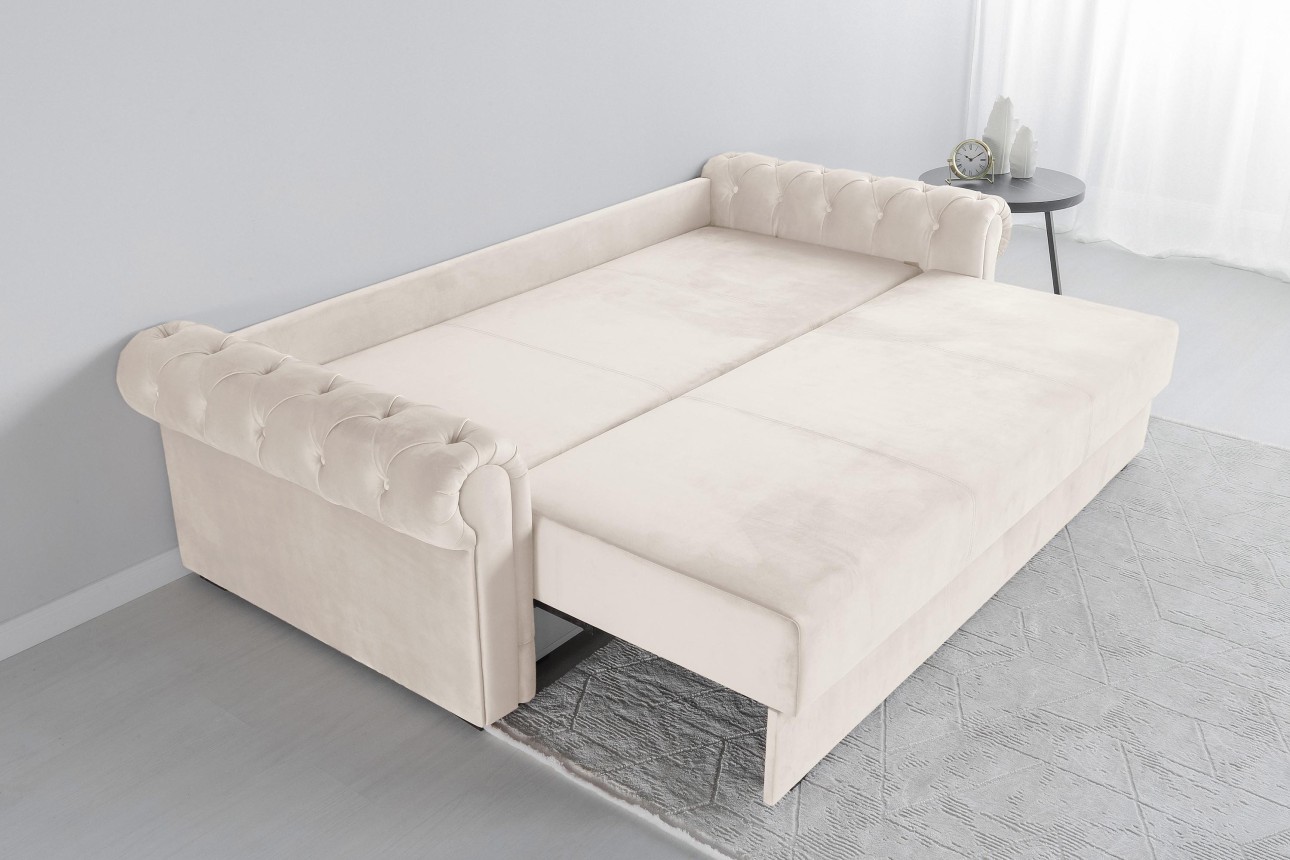 Canapea extensibilă LUXURY, cu ladă de depozitare, 2450x1060x850, suprafața dormit 1960x1600