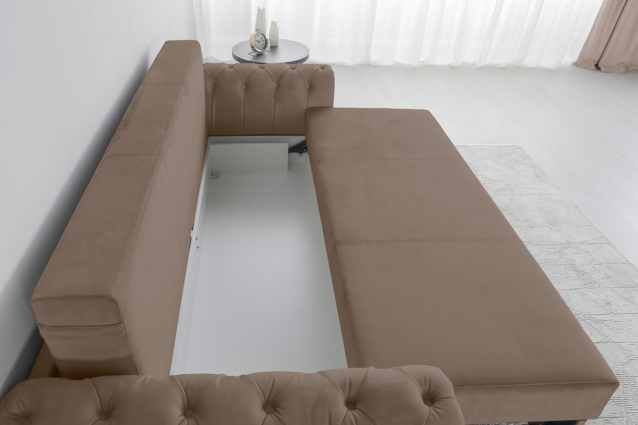 Раскладной Диван LUXURY, с ящиком для хранения, 2450x1060x850, спальное место 1960x1600.