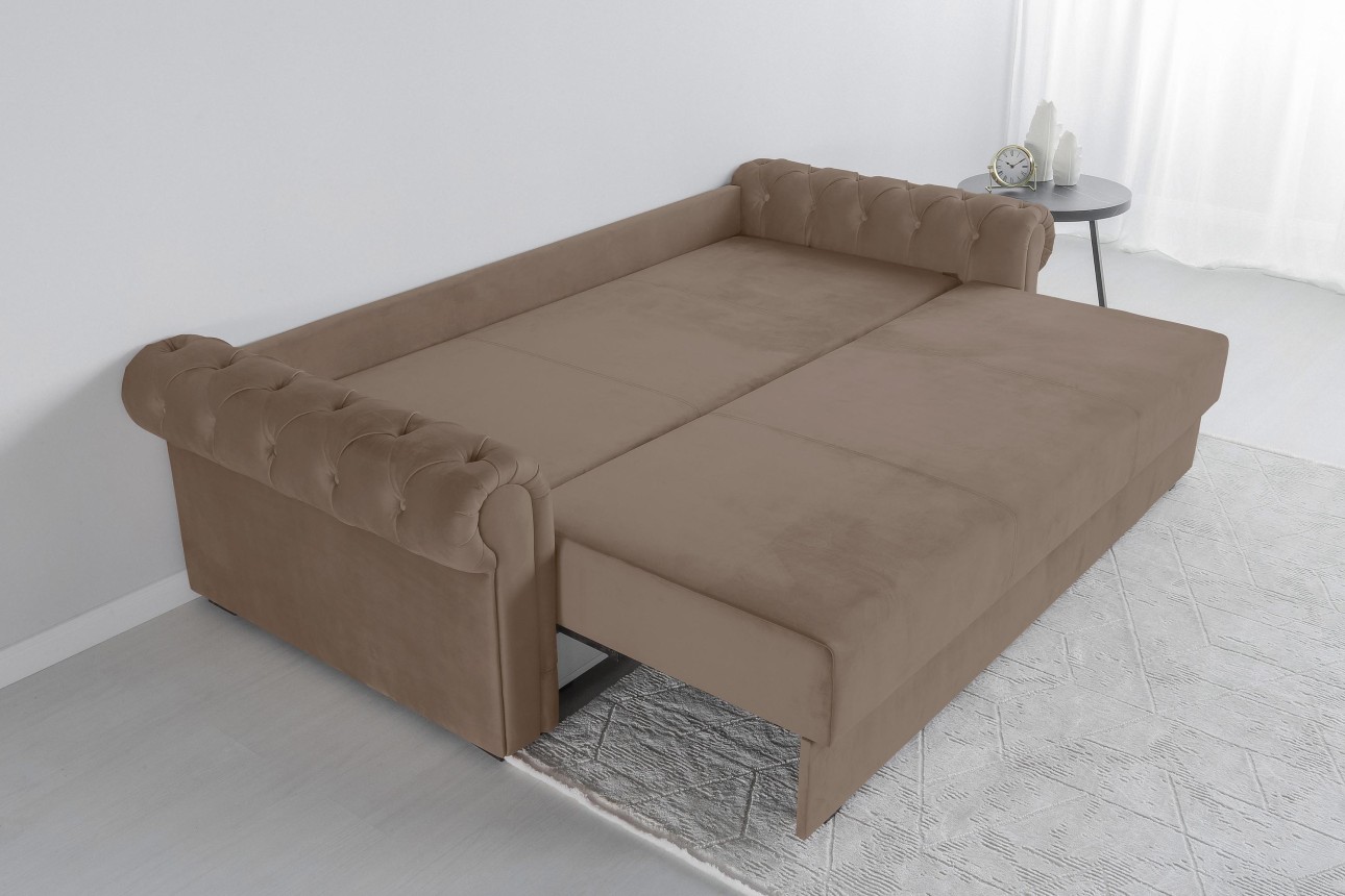 Раскладной Диван LUXURY, с ящиком для хранения, 2450x1060x850, спальное место 1960x1600.