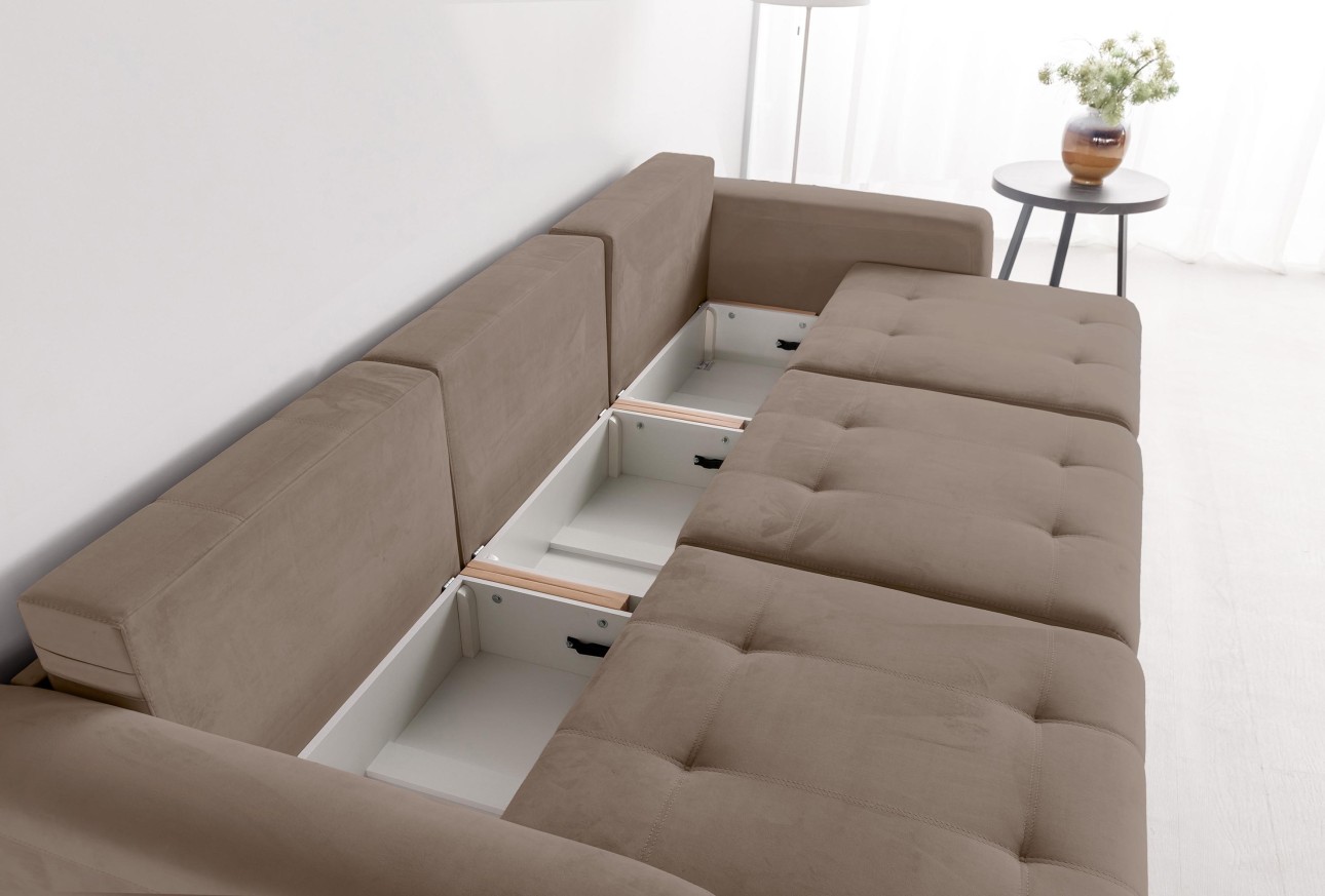 Canapea modulară KING 3 (700), cu lada depozitare, 2650x1170x720 mm, spațiu de dormit 2100x1600 mm.