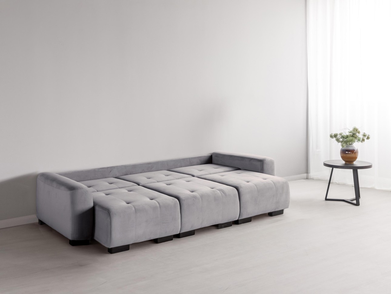 Canapea modulară KING 3 (700), cu lada depozitare, 2650x1170x720 mm, spațiu de dormit 2100x1600 mm.