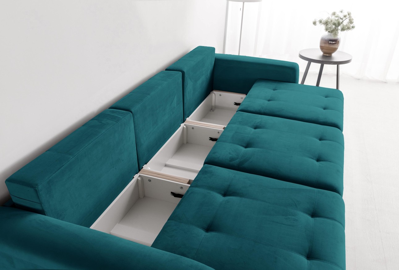 Canapea modulară KING 3 (700), cu lada depozitare, 2650x1170x720 mm, spațiu de dormit 2100x1600 mm.