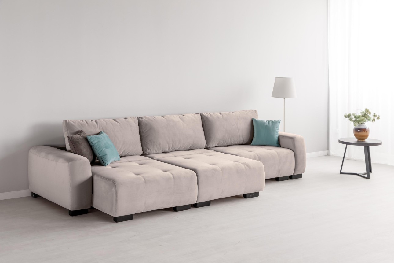 Canapea modulară KING 3 (1000), cu lada depozitare, 3570x1200x750 mm, spațiu de dormit 3050x1600 mm.