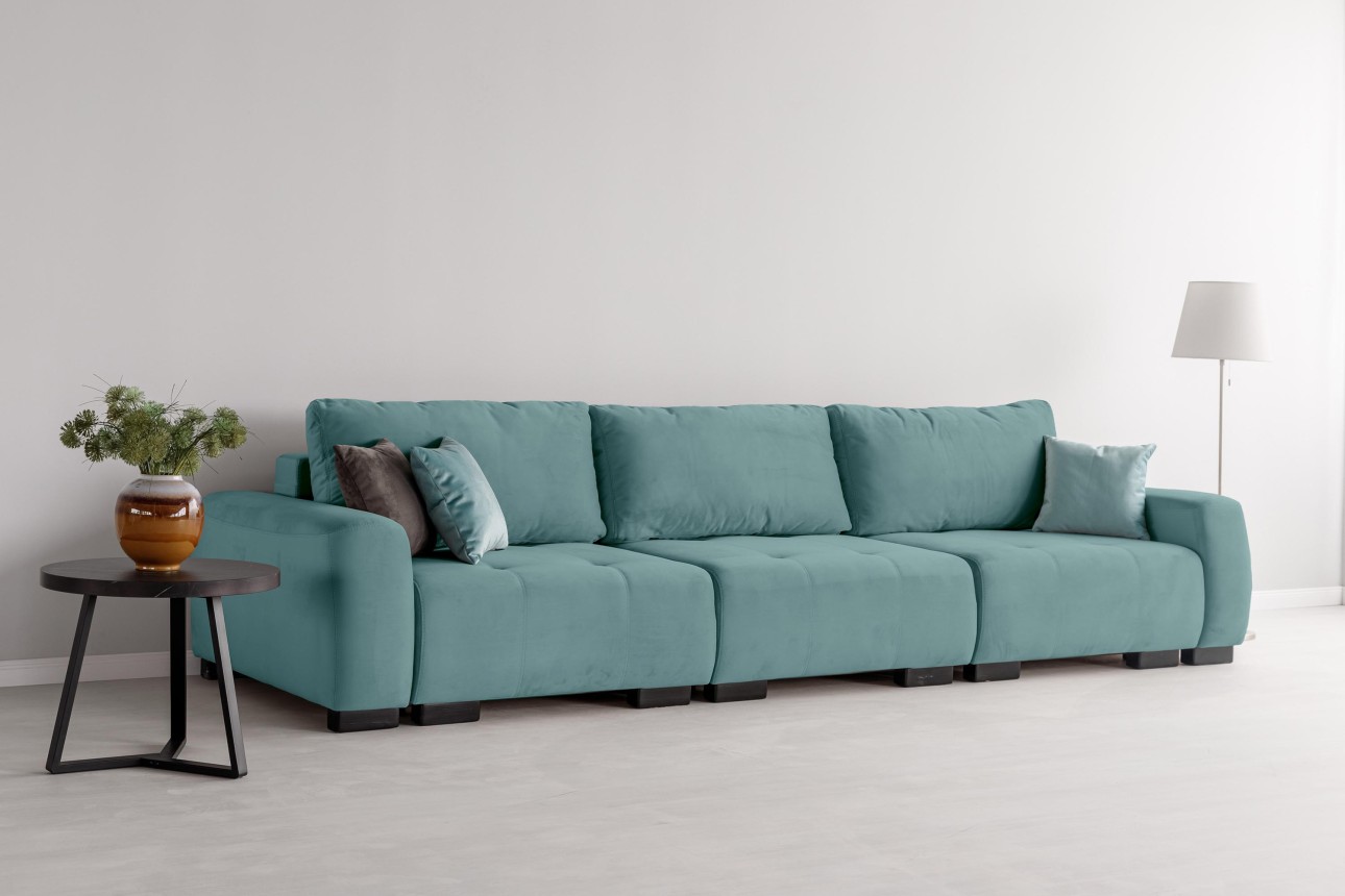 Canapea modulară KING 3 (1000), cu lada depozitare, 3570x1200x750 mm, spațiu de dormit 3050x1600 mm.