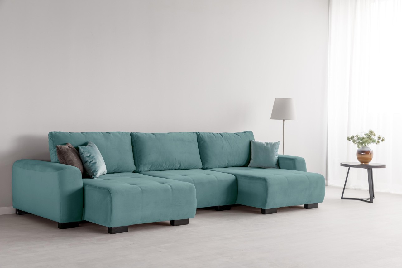 Canapea modulară KING 3 (1000), cu lada depozitare, 3570x1200x750 mm, spațiu de dormit 3050x1600 mm.