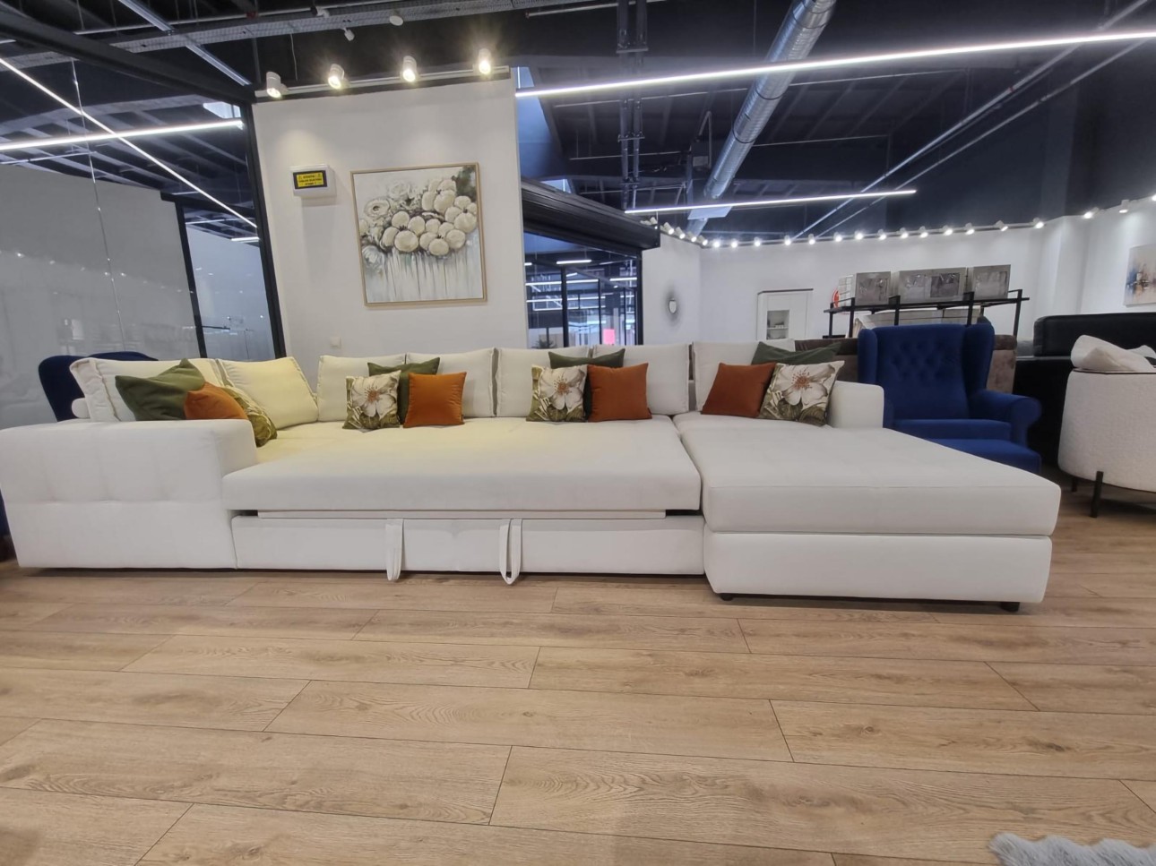 Colțar modular STONE , extensibil, ladă de depozitare, 3130x3070x1000 mm, spațiu de dormit 1800x2000 mm.