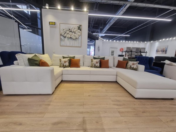 Colțar modular STONE , extensibil, ladă de depozitare, 3130x3070x1000 mm, spațiu de dormit 1800x2000 mm.