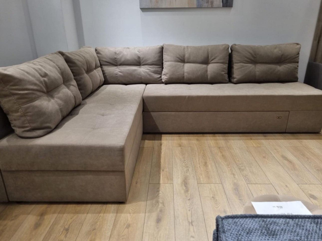 Colțar extensibil AMSTERDAM, ladă de depozitare, mecanismul de extindere foarfece, 2950x2150x840 mm, spațiu de dormit 1600x2000 mm.