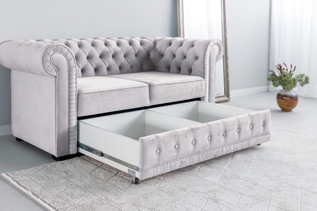 Canapea PRINCESS 2, 2 locuri, ladă de depozitare, 2470x900x810 mm.