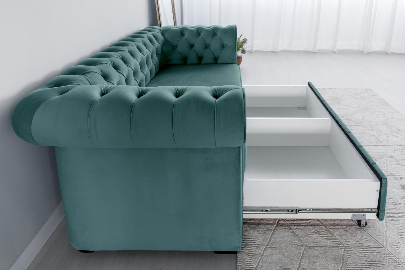 Canapea PRINCESS 2, 2 locuri, ladă de depozitare, 2470x900x810 mm.