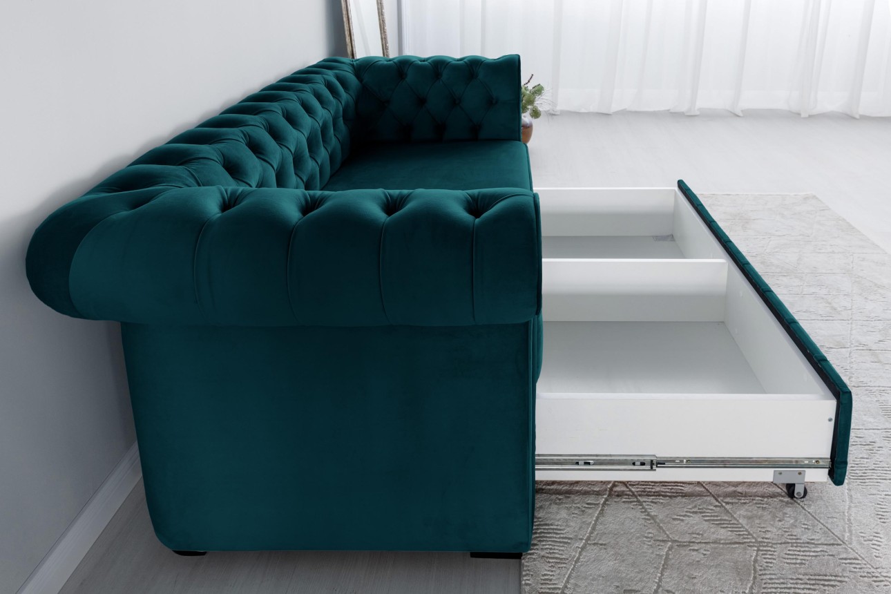 Canapea PRINCESS 2, 2 locuri, ladă de depozitare, 2470x900x810 mm.