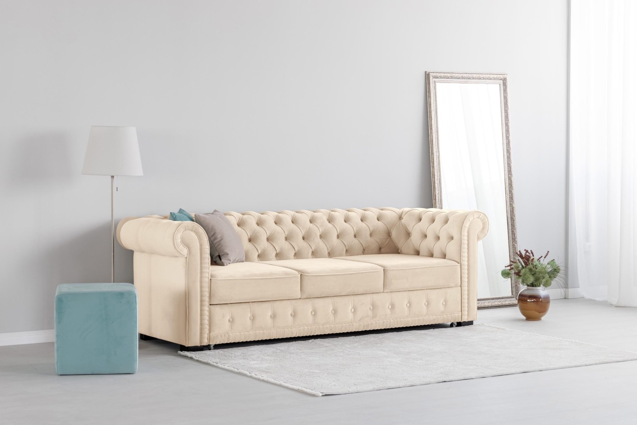 Canapea extensibilă PRINCESS 3, 3 locuri, 2470x980x 810, spațiu de dormit 1950x1330 mm.