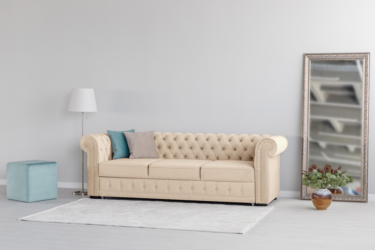 Canapea extensibilă PRINCESS 3, 3 locuri, 2470x980x 810, spațiu de dormit 1950x1330 mm.