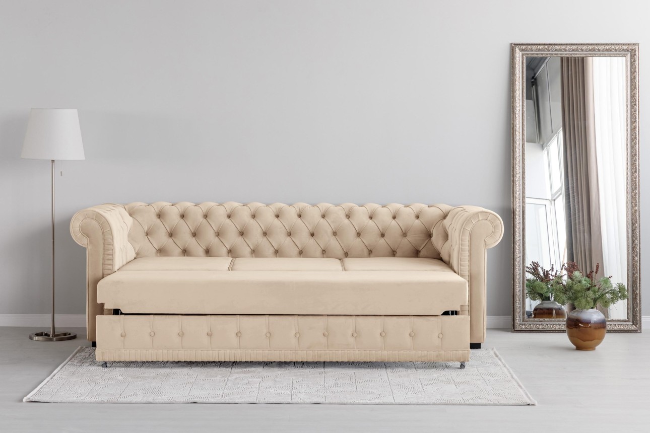 Canapea extensibilă PRINCESS 3, 3 locuri, 2470x980x 810, spațiu de dormit 1950x1330 mm.