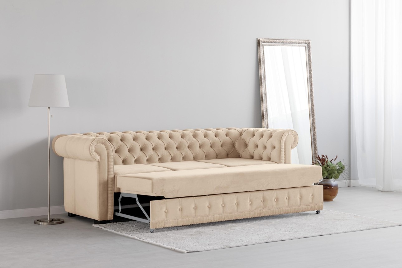 Canapea extensibilă PRINCESS 3, 3 locuri, 2470x980x 810, spațiu de dormit 1950x1330 mm.