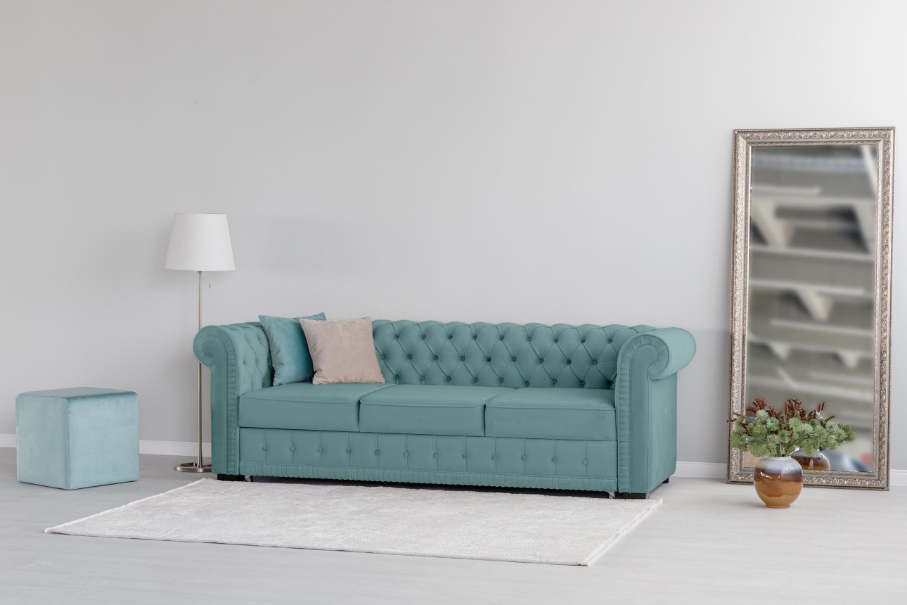 Canapea extensibilă PRINCESS 3, 3 locuri, 2470x980x 810, spațiu de dormit 1950x1330 mm.