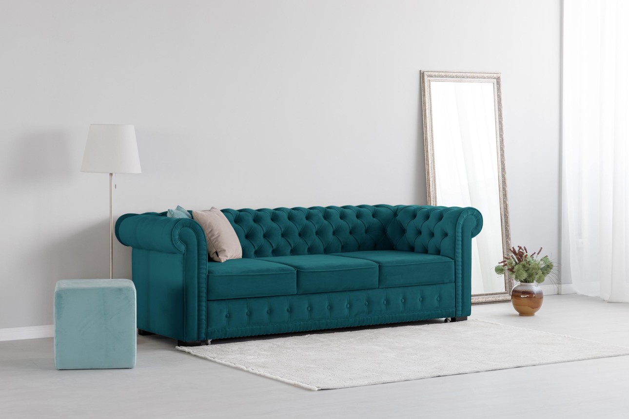 Canapea extensibilă PRINCESS 3, 3 locuri, 2470x980x 810, spațiu de dormit 1950x1330 mm.