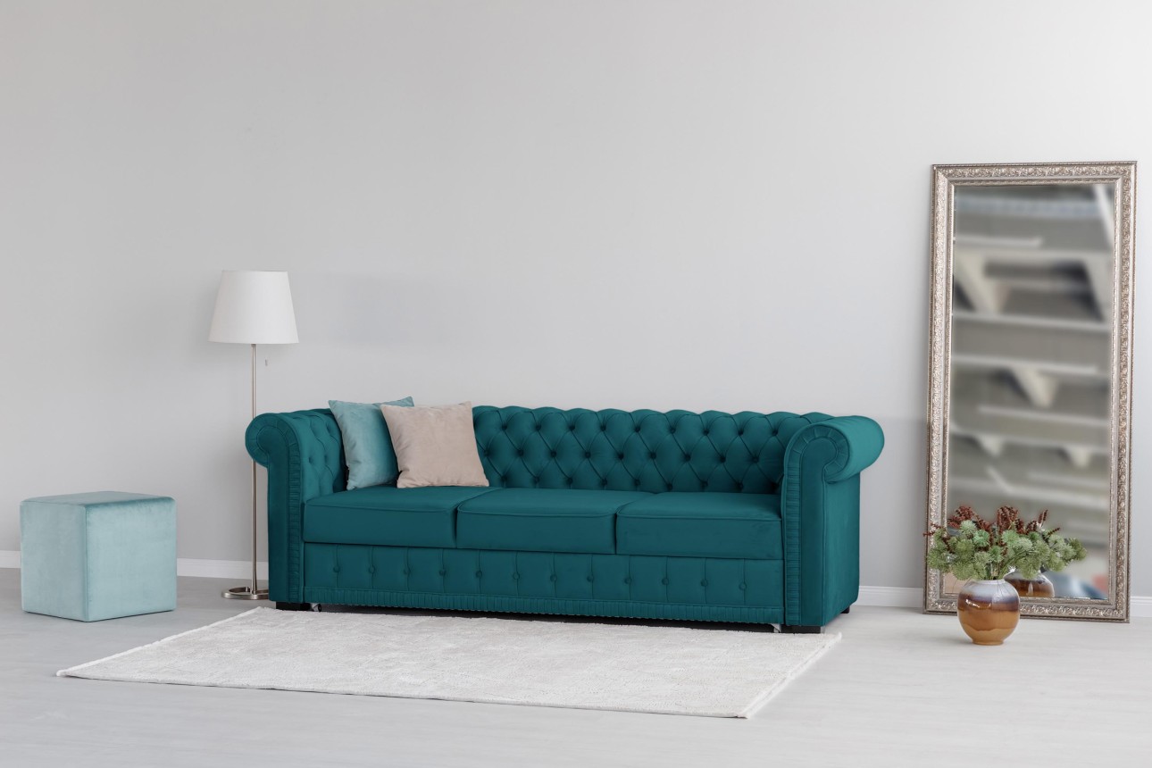 Canapea extensibilă PRINCESS 3, 3 locuri, 2470x980x 810, spațiu de dormit 1950x1330 mm.