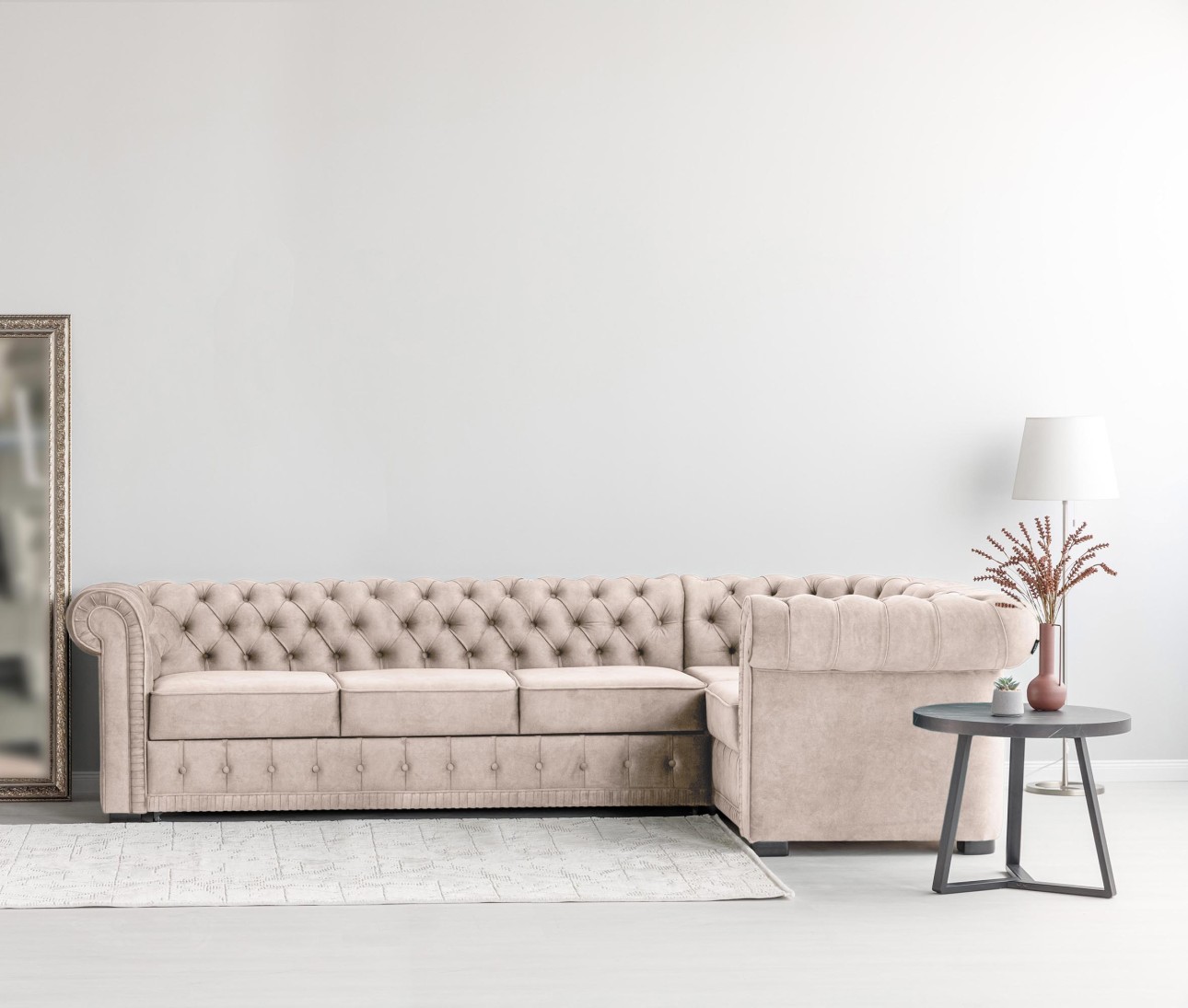 Colțar extensibil PRINCESS 3, 3200x1800x810 mm, spațiu de dormit 2600x1320 mm.