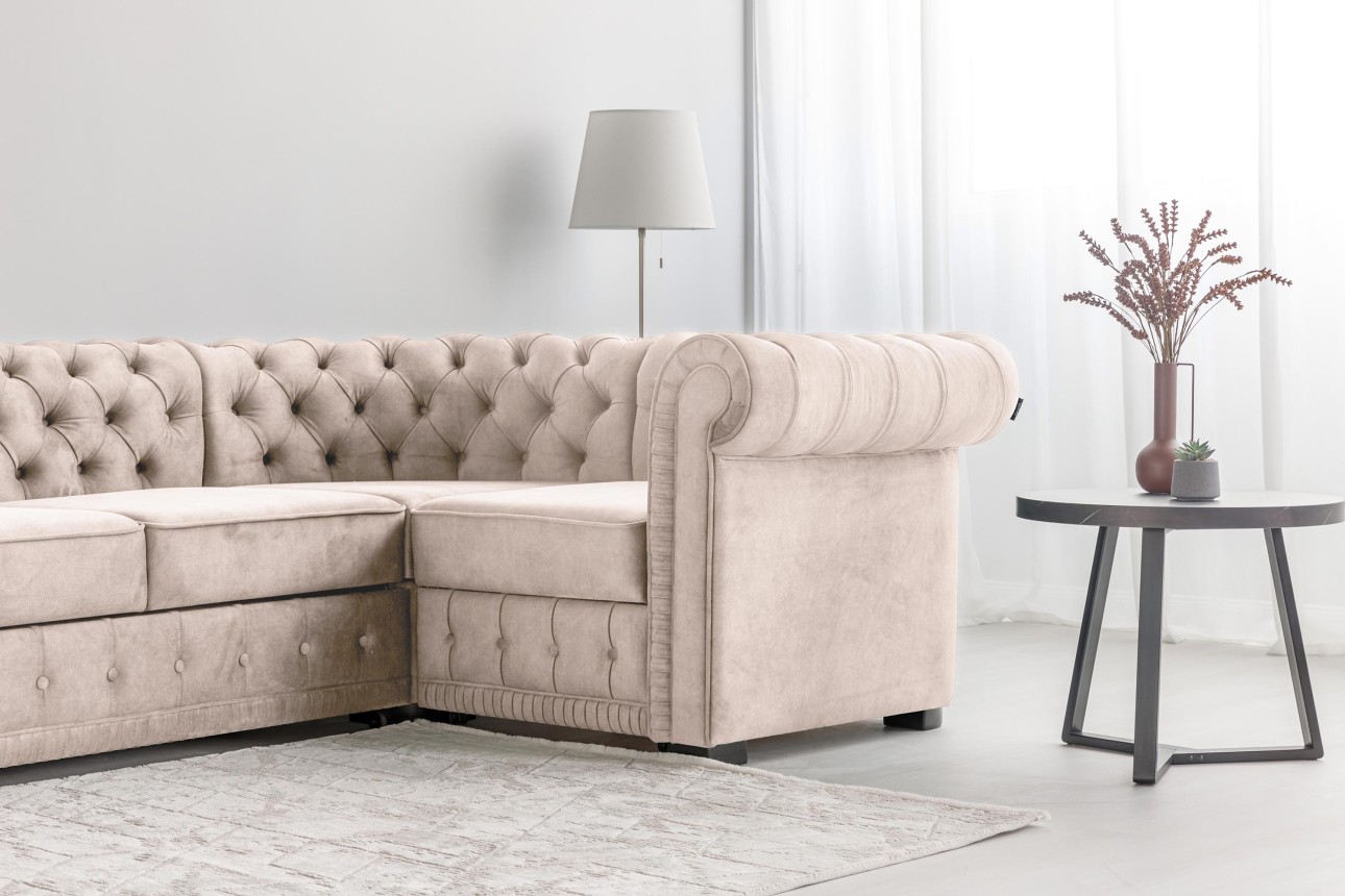 Colțar extensibil PRINCESS 3, 3200x1800x810 mm, spațiu de dormit 2600x1320 mm.