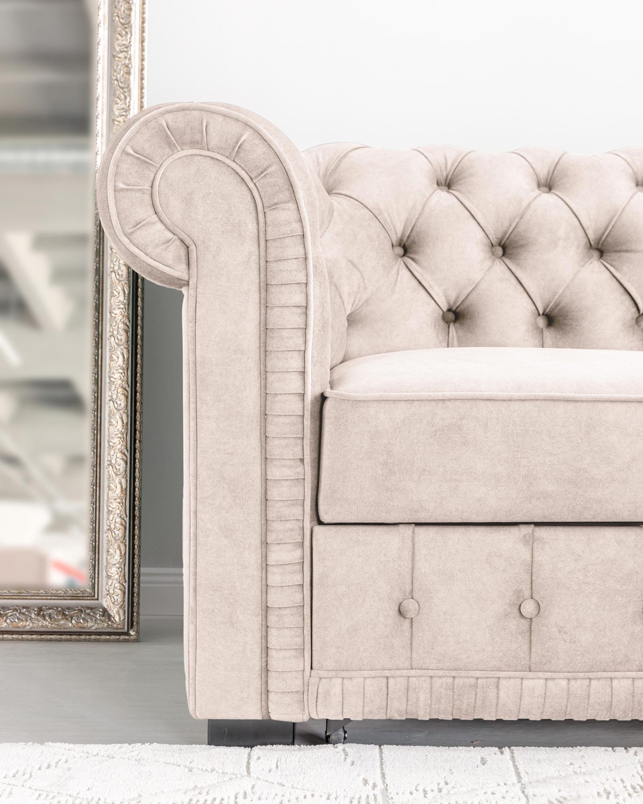 Colțar extensibil PRINCESS 3, 3200x1800x810 mm, spațiu de dormit 2600x1320 mm.