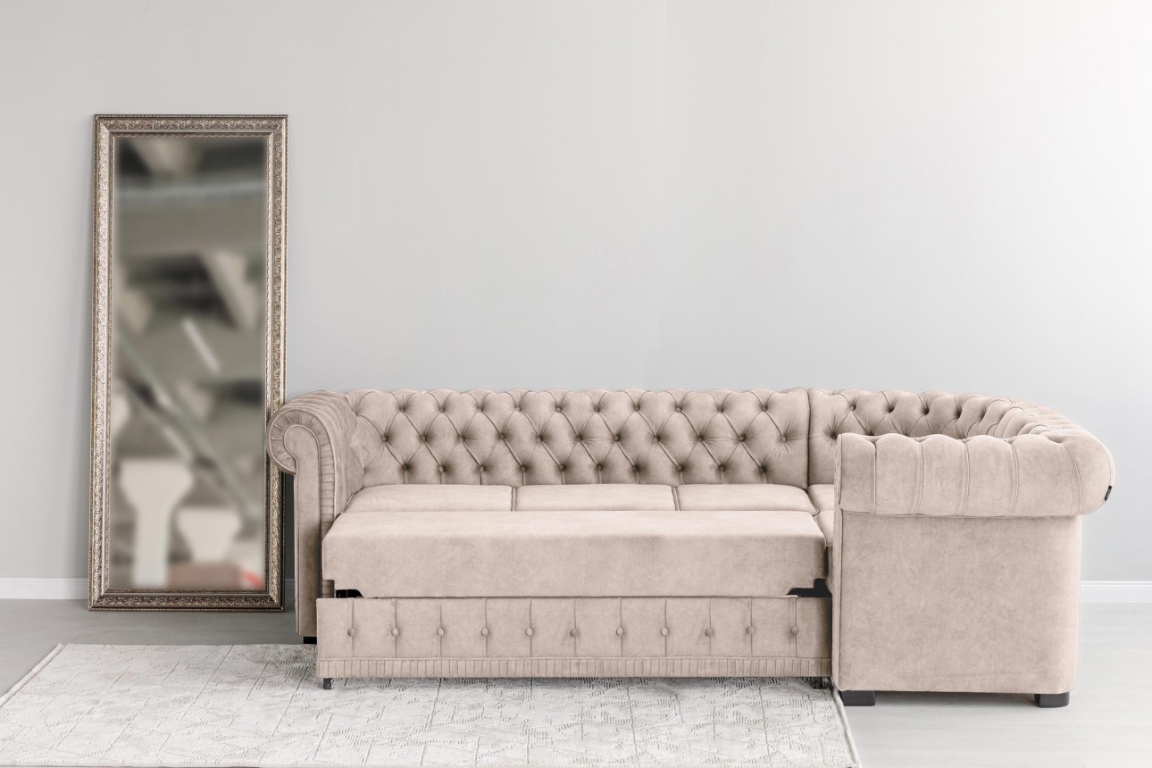 Colțar extensibil PRINCESS 3, 3200x1800x810 mm, spațiu de dormit 2600x1320 mm.