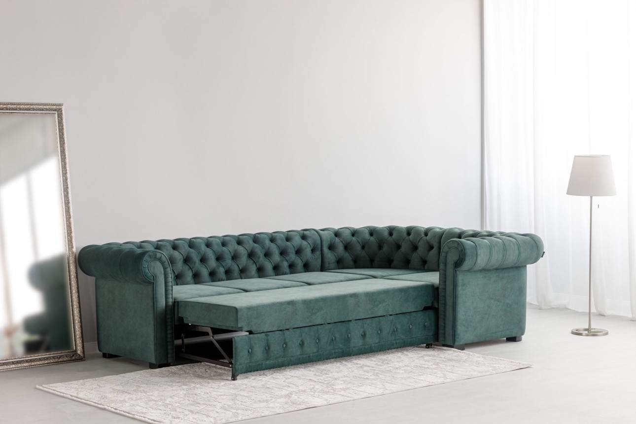 Colțar extensibil PRINCESS 3, 3200x1800x810 mm, spațiu de dormit 2600x1320 mm.