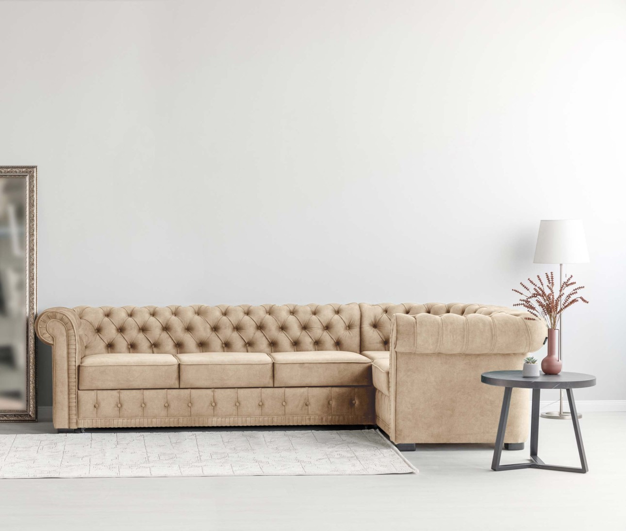 Colțar extensibil PRINCESS 3, 3200x1800x810 mm, spațiu de dormit 2600x1320 mm.