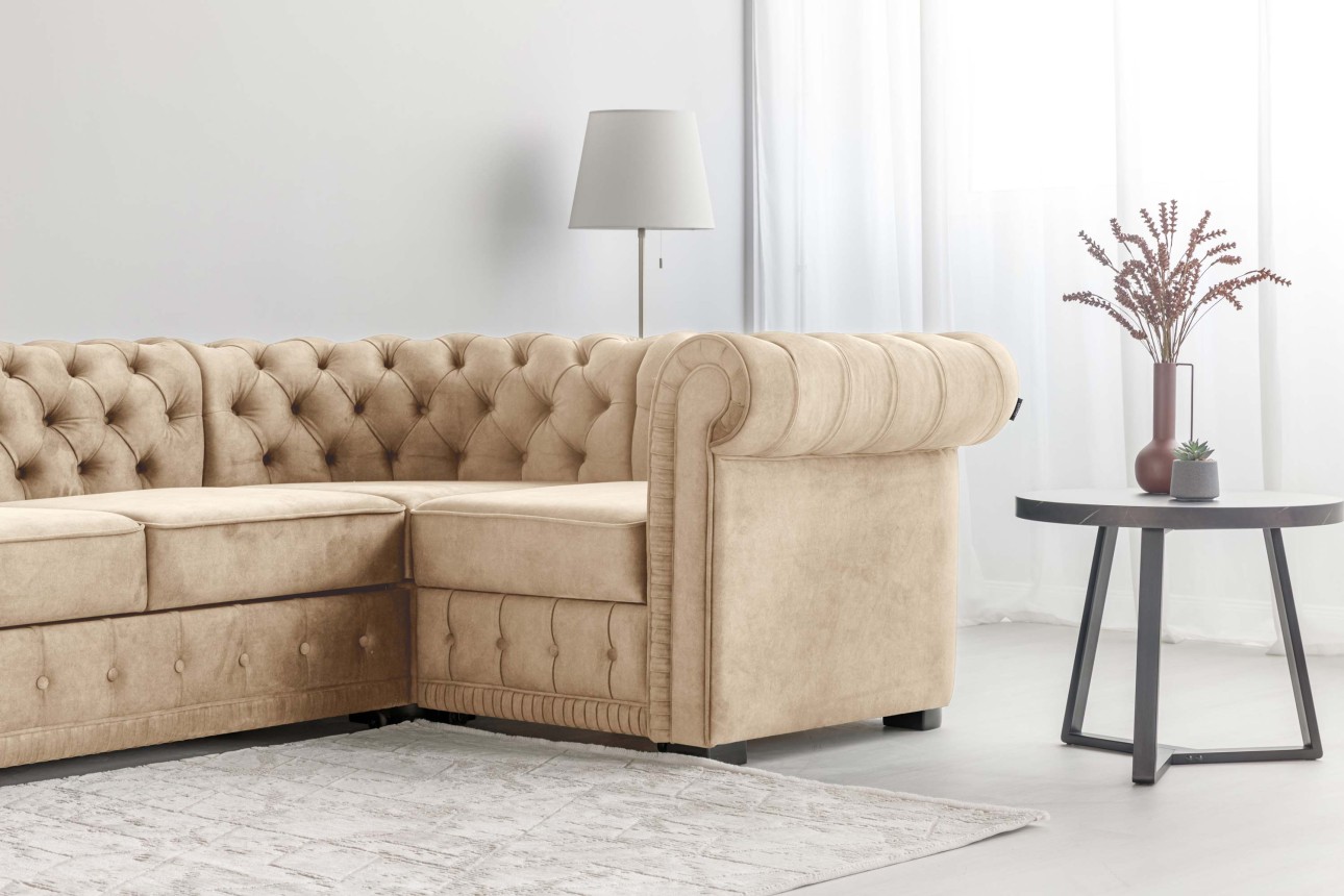 Colțar extensibil PRINCESS 3, 3200x1800x810 mm, spațiu de dormit 2600x1320 mm.
