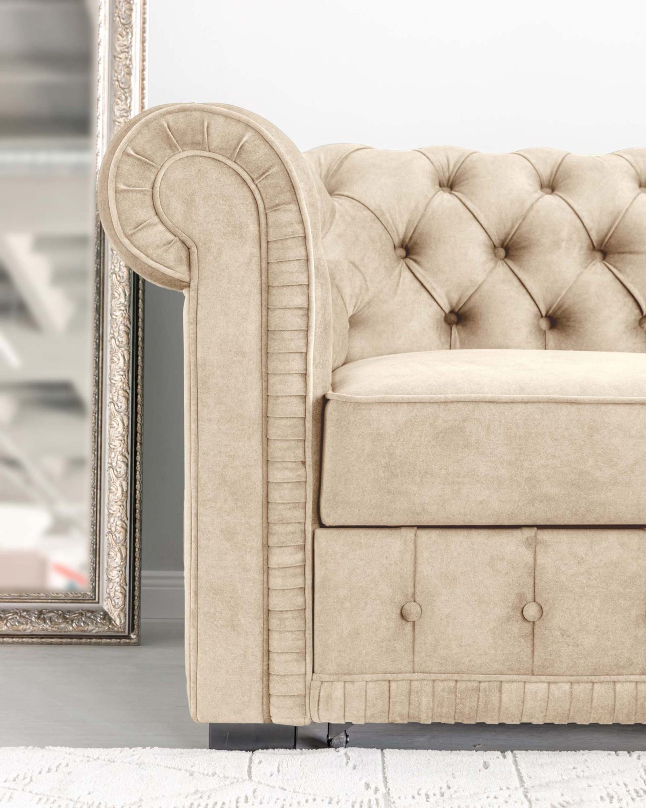 Colțar extensibil PRINCESS 3, 3200x1800x810 mm, spațiu de dormit 2600x1320 mm.