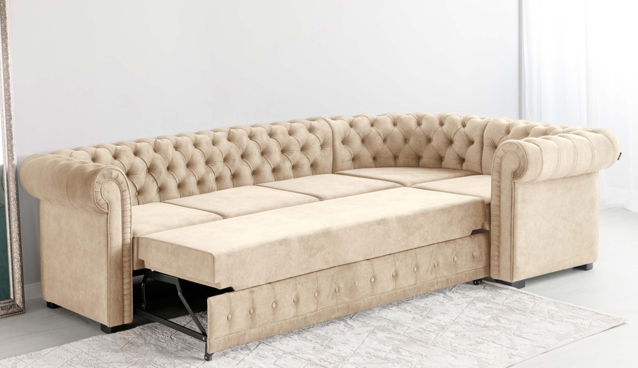 Colțar extensibil PRINCESS 3, 3200x1800x810 mm, spațiu de dormit 2600x1320 mm.