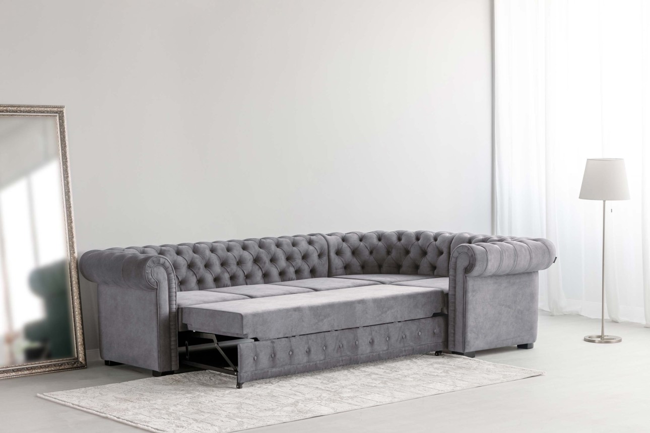 Colțar extensibil PRINCESS 3, 3200x1800x810 mm, spațiu de dormit 2600x1320 mm.