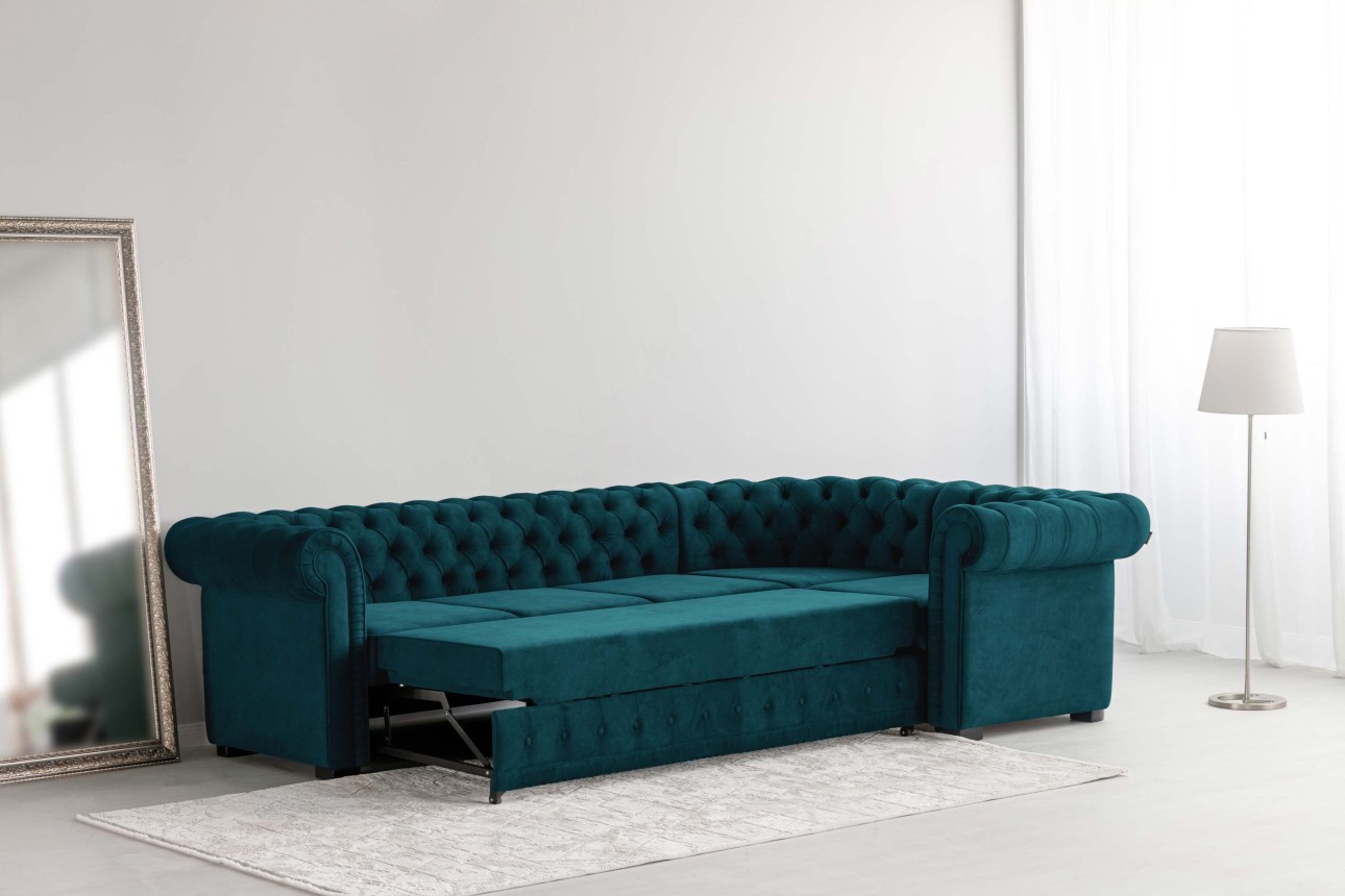 Colțar extensibil PRINCESS 3, 3200x1800x810 mm, spațiu de dormit 2600x1320 mm.