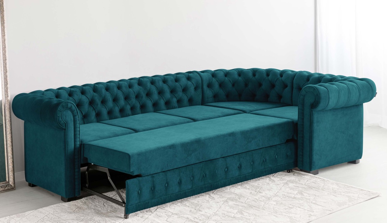 Colțar extensibil PRINCESS 3, 3200x1800x810 mm, spațiu de dormit 2600x1320 mm.