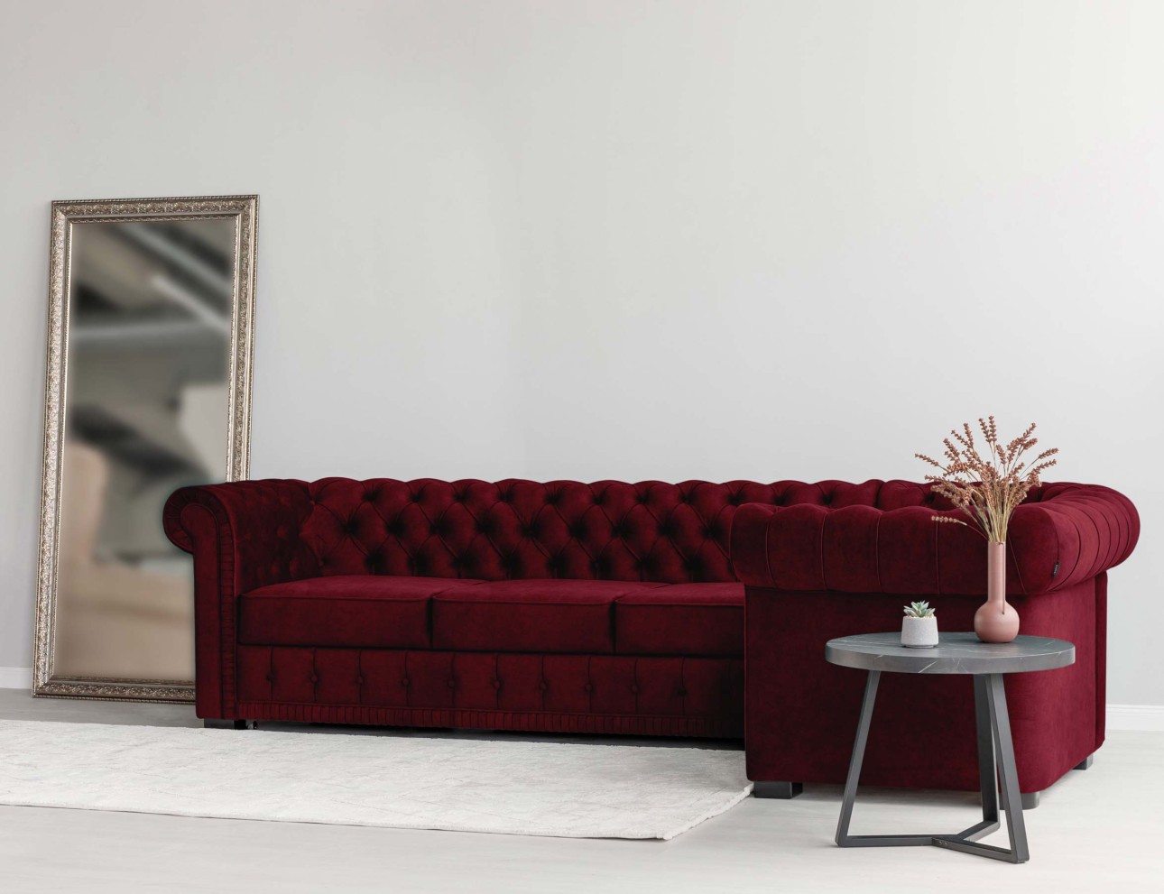 Colțar extensibil PRINCESS 3, 3200x1800x810 mm, spațiu de dormit 2600x1320 mm.
