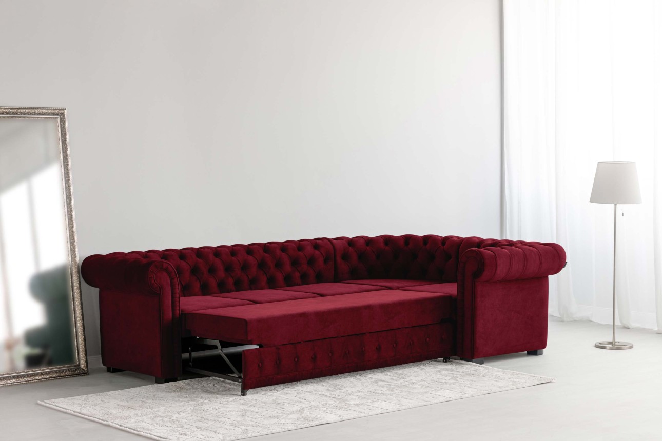 Colțar extensibil PRINCESS 3, 3200x1800x810 mm, spațiu de dormit 2600x1320 mm.