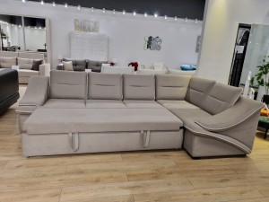 Colțar extensibil MERIDIANI 3, cu ladă de depozitare, șezlong dreapta, 3170x1850x800 mm, spațiu de dormit 2660x1350 mm.