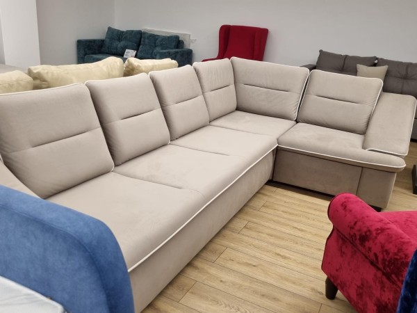 Colțar extensibil MERIDIANI 3, cu ladă de depozitare, șezlong dreapta, 3170x1850x800 mm, spațiu de dormit 2660x1350 mm.