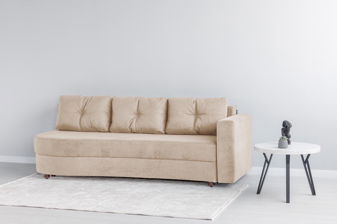 Canapea extensibilă GRACE (cotieră dreapta), cu ladă de depozitare, 2300x1000x770 mm, spațiu de dormit 2100x1500 mm.