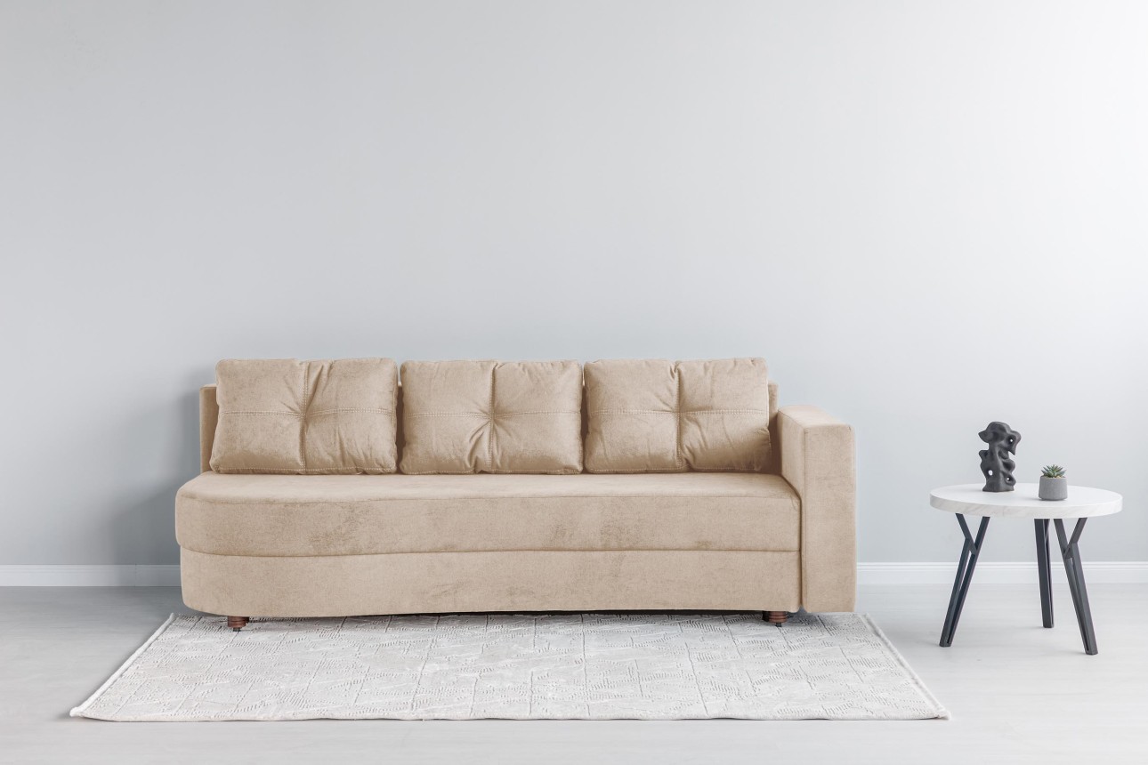 Canapea extensibilă GRACE (cotieră dreapta), cu ladă de depozitare, 2300x1000x770 mm, spațiu de dormit 2100x1500 mm.