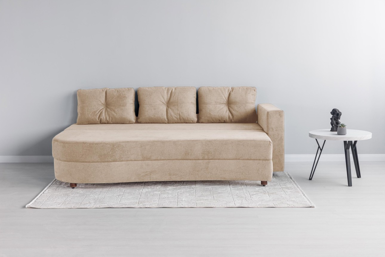 Canapea extensibilă GRACE (cotieră dreapta), cu ladă de depozitare, 2300x1000x770 mm, spațiu de dormit 2100x1500 mm.