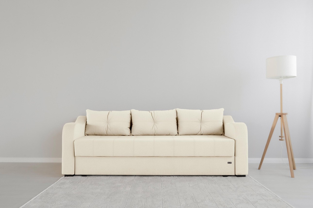 Canapea extensibilă MILANO, cu ladă de depozitare, 2350x1000x800 mm, spațiu de dormit 2020x1450 mm.