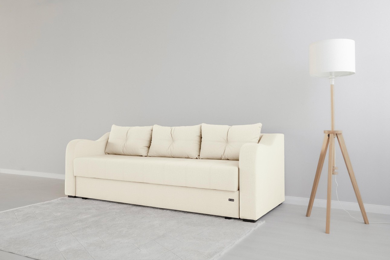 Canapea extensibilă MILANO, cu ladă de depozitare, 2350x1000x800 mm, spațiu de dormit 2020x1450 mm.